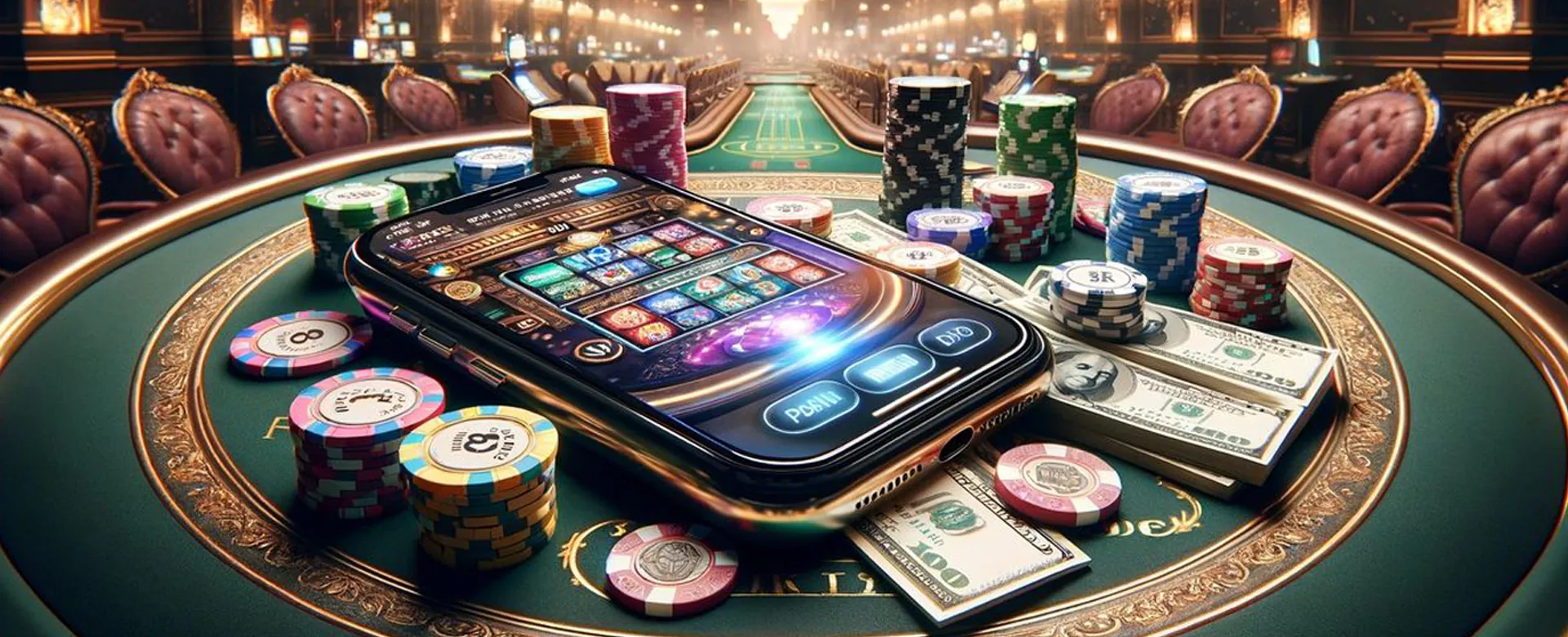 Player enjoying a fair and secure online casino game, regulated by PAGCOR, with golden chips and a vibrant interface.